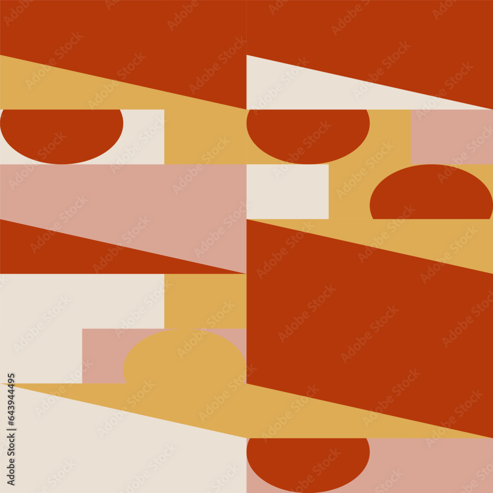 Leinwandbilder abstract geometric vector seamless pattern. modern background with simple shapes. circles, squares, 
