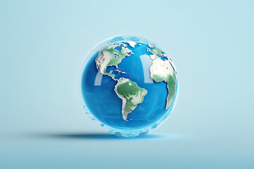 A globe with Hidden message Save the Water, Generative AI