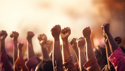 Black Protesters Raising Fists
