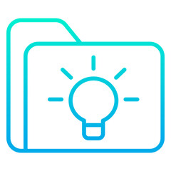 Outline gradient Folder Idea bulb icon