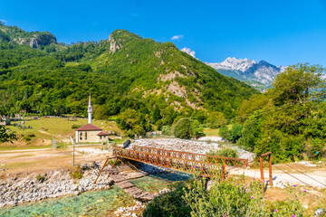 Small mosque in Dragobi in the Valbona valley, Theth national park, Albanian Alps, Albania