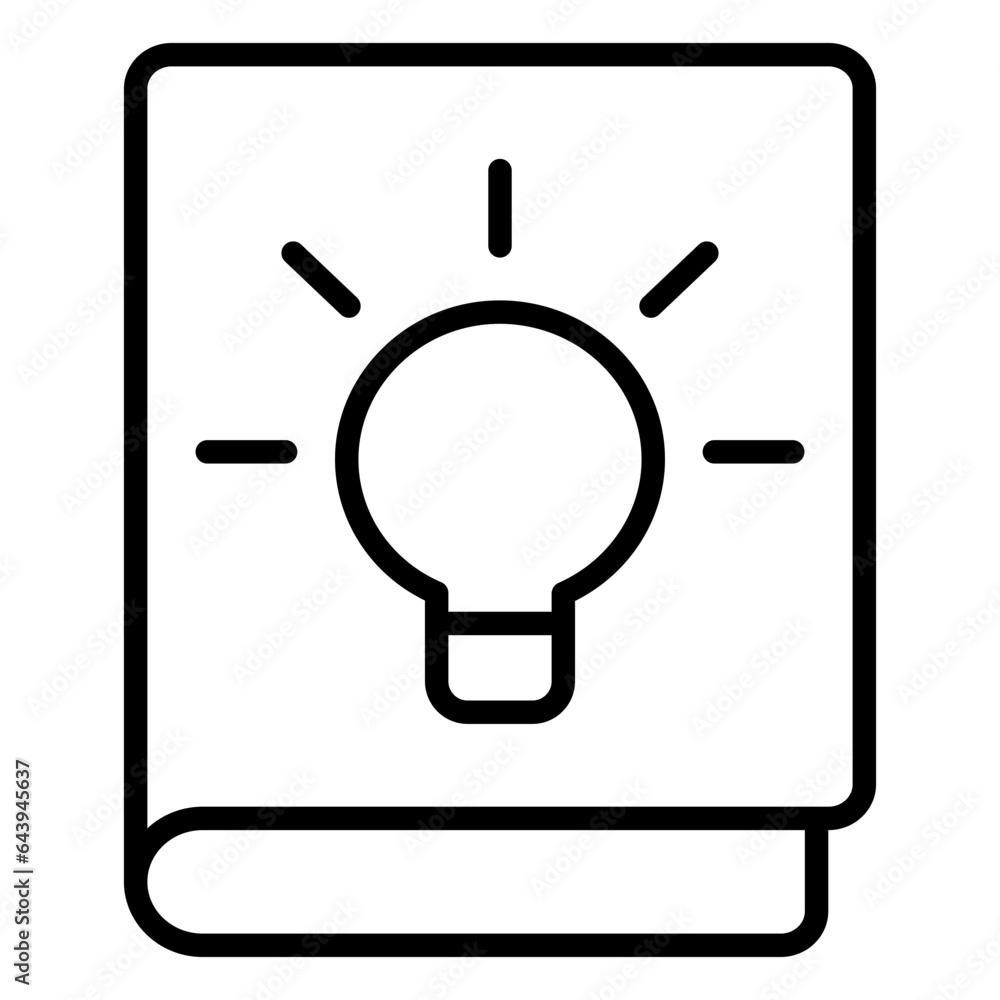 Sticker outline idea book icon