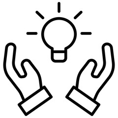 Outline Hand Idea icon