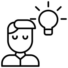 Outline User Idea bulb icon