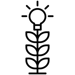 Outline Grow plant Idea icon