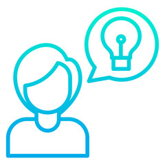 Outline gradient Woman idea icon
