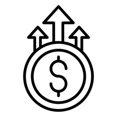 Outline Dollar Growth value icon