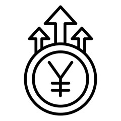 Outline Yen Growth value icon