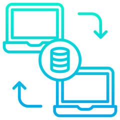 Outline gradient Laptop sharing icon