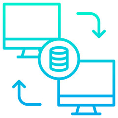 Outline gradient Shared Database Server icon