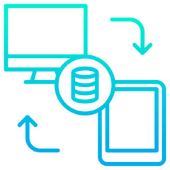 Outline gradient Shared Database Server icon