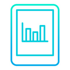Obraz premium Outline gradient Tablet Analytics icon