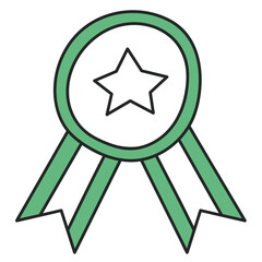 Ribbon medal minimalist illustration