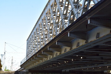 Old Railroad Bridge across the Moselle with a Highway bridge above