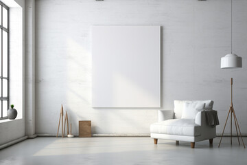 Mockup Frame. Modern Interior Design. Background. Your art space.