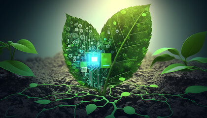  Concept of innovation, biotechnology, symbol of growth and new technologies in agriculture