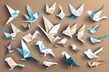 origami paper bird