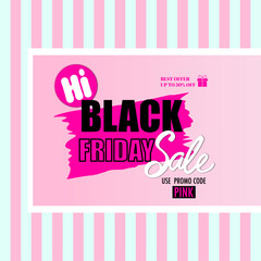 pink background with a black friday sale sign