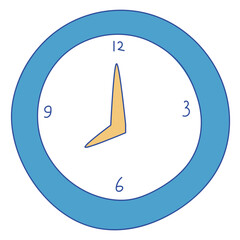 Wall clock minimalist cartoon illustration