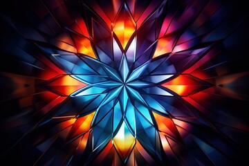 Fractal burst kaleidoscope glowing starts background