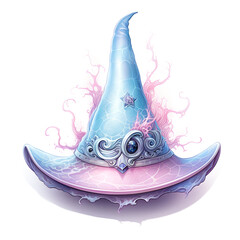 Watercolor pastel purple Halloween witch hat