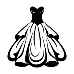 silhouette of a beautiful woman in wedding dress on isolated, gown dress , Wedding dress drawing.