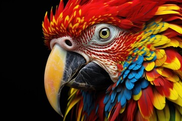 Obraz premium a macaw with artistically dyed feathers, highlighting its natural colors