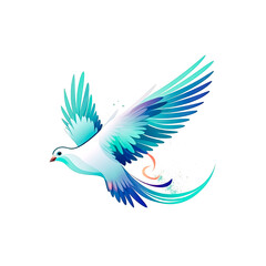 Obraz premium Flying wings bird logo abstract design, generative AI.