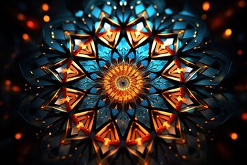 Stained glass window in church dome