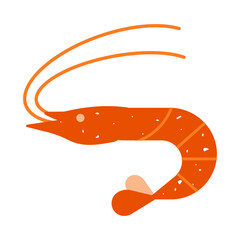 Boiled shrimp textured flat illustration