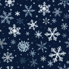 Seamless texture of snowflakes