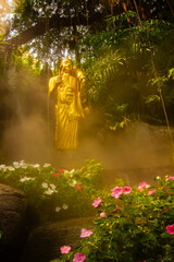 Mystical Golden Buddha Statue near Wat Saket, Bangkok, Thailand