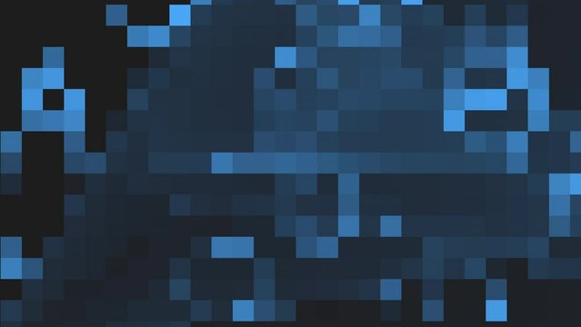 A pixelated blue pattern depicting a grid of small squares in varying shades of blue, creating a visually striking and vibrant composition