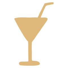 Cocktail shape flat illustration