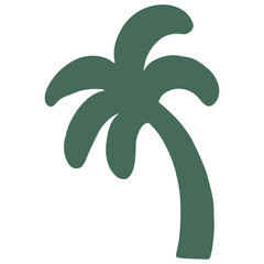 Coconut tree shape flat illustration