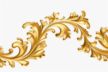 Fototapeta premium A white background with gold and white leaves, Generative AI