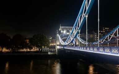 Evening view of the Tower Bridge over the River Thames in London