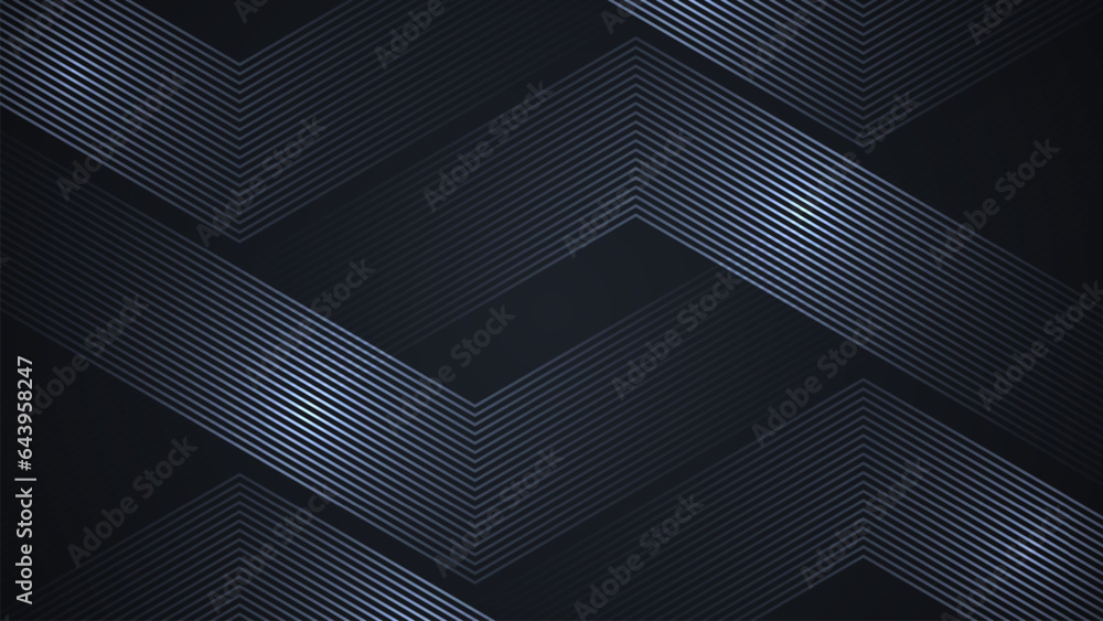 Poster black simple abstract background with lines in a geometric style as the main element.