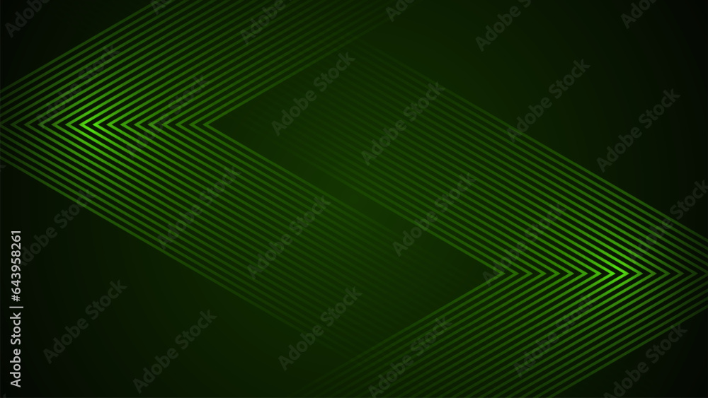 Poster dark green simple abstract background with lines in a geometric style as the main element.