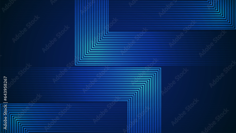 Poster dark blue simple abstract background with lines in a geometric style as the main element.