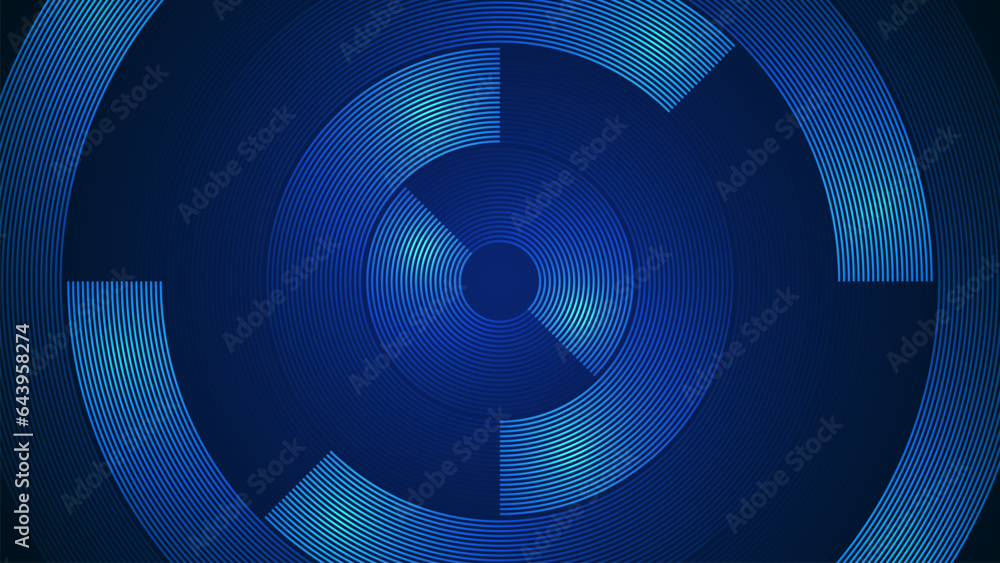Poster dark blue simple abstract background with lines in a curved style geometric style as the main elemen