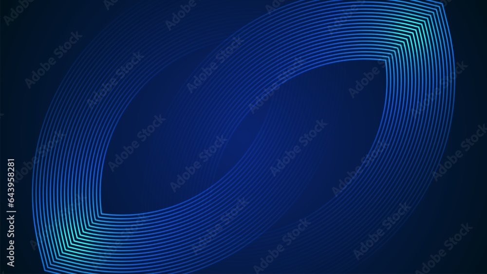 Poster dark blue simple abstract background with lines in a curved style geometric style as the main elemen