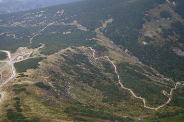 Hiking in Polish national park. Giant Mountains, Poland. Karkonoski park Narodowy. Polskie góry. ...