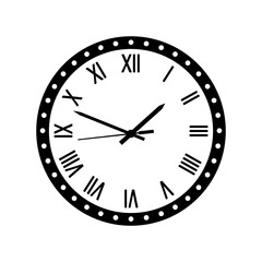 Clock Flat Icon Design on White Background
