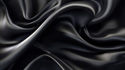 Obraz premium Black silk with creases texture background