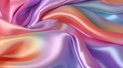Fototapeta na wymiar Rainbow silk with creases texture background