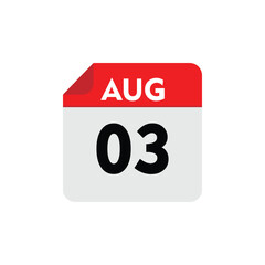 Fototapeta premium 03 august icon with white background