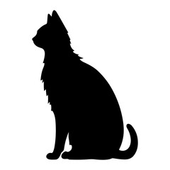 Black cat silhouette, Cute cartoon black cat