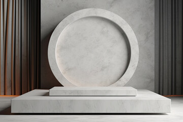 A white round device sits on a table in front of a jungle background