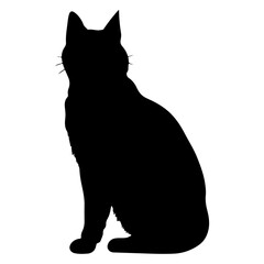 Black cat silhouette, Cute cartoon black cat
